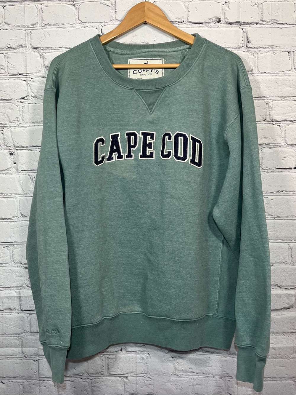 Cuffy’s Cape Cod Reverse Weave Sweatshirt Mens Size XL Green Embroidered